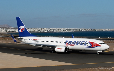 Boeing 737-8Q8 | OK-TVG | Travel Service Airlines | ARRECIFE-LANZAROTE (GCRR/ACE) 03.09.2009