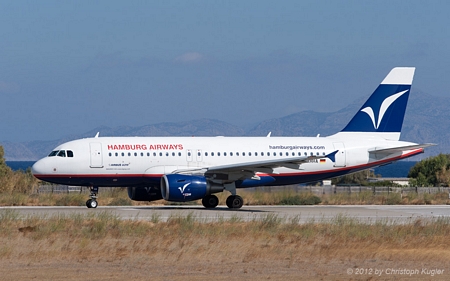 Airbus A319-112 | D-AHHA | Hamburg Airways | RHODOS - DIAGORAS (LGRP/RHO) 13.09.2012