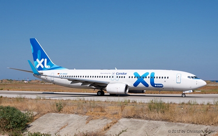 Boeing 737-8Q8 | D-AXLE | XL Airways Germany | RHODOS - DIAGORAS (LGRP/RHO) 13.09.2012