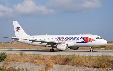 Airbus A320-211 | YL-LCD | Travel Service Airlines | RHODOS - DIAGORAS (LGRP/RHO) 11.09.2014