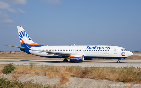 Boeing 737-8CX | D-ASXH | SunExpress Germany | RHODOS - DIAGORAS (LGRP/RHO) 11.09.2014