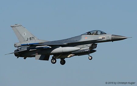 General Dynamics F-16AM | J-871 | Royal Netherlands Air Force | LEEUWARDEN (EHLW/LWR) 11.04.2016