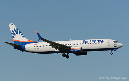 Boeing 737-8HC | TC-SEK | SunExpress  |  now with splitted scimetar winglets | Z&UUML;RICH (LSZH/ZRH) 22.05.2017