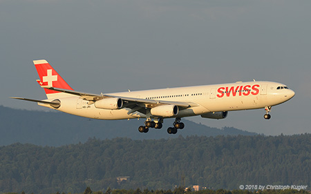 Airbus A340-313X | HB-JMI | Swiss International Air Lines | Z&UUML;RICH (LSZH/ZRH) 21.06.2018