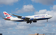 Boeing 747-436 | G-BNLI | British Airways  |  Oneworld sticker | MIAMI INTL (KMIA/MIA) 06.12.2013