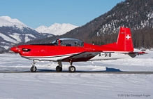 Pilatus PC-7 | A-918 | Swiss Air Force | SAMEDAN (LSZS/SMV) 26.01.2013