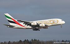 Airbus A380-861 | A6-EOE | Emirates Airline  |  Year of the Fiftieth sticker | Z&UUML;RICH (LSZH/ZRH) 12.01.2022