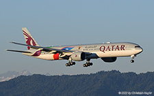 Boeing 777-3DZER | A7-BAX | Qatar Airways  |  FIFA world cup 2022 cs | Z&UUML;RICH (LSZH/ZRH) 13.08.2022