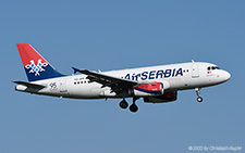 Airbus A319-132 | YU-APF | Air Serbia  |  95 Years of Flying sticker | Z&UUML;RICH (LSZH/ZRH) 26.10.2022