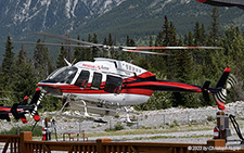 Bell 407 | C-GCVI | untitled (Alpine Helicopters)  |  The last helicopter arrives before the thunderstorm | CANMORE MUNICIPAL HELIPORT (----/---) 17.07.2023