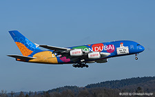 Airbus A380-861 | A6-EEW | Emirates Airline  |  Destination Dubai blue cs | Z&UUML;RICH (LSZH/ZRH) 07.01.2023